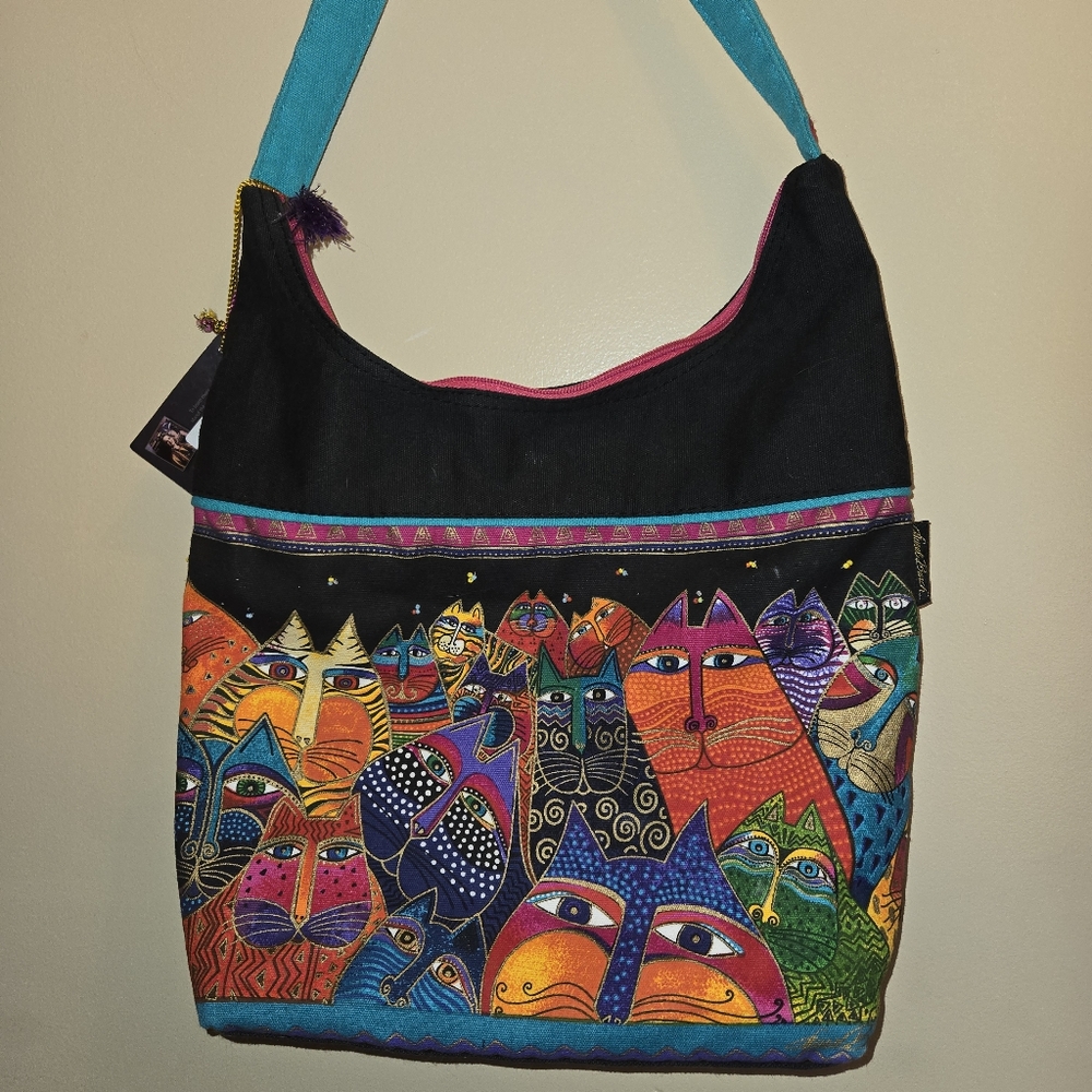 Laurel Burch Fantasticats Medium Scoop Tote Bag 5233 Multi By Sun N' Sand NWT - Picture 7 of 16